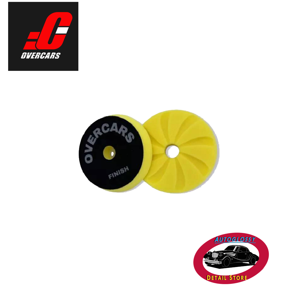 Overcars Pad Spiral 3 pulgadas amarillo finish roto orbital.